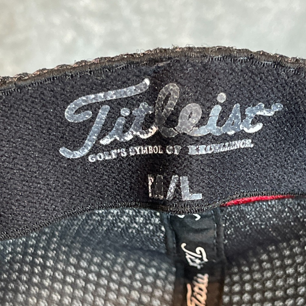 Titleist Pro V1 FootJoy Mesh Stretch Fitted Golf Hat Baseball Cap M/L Gray Black - Picture 6 of 8